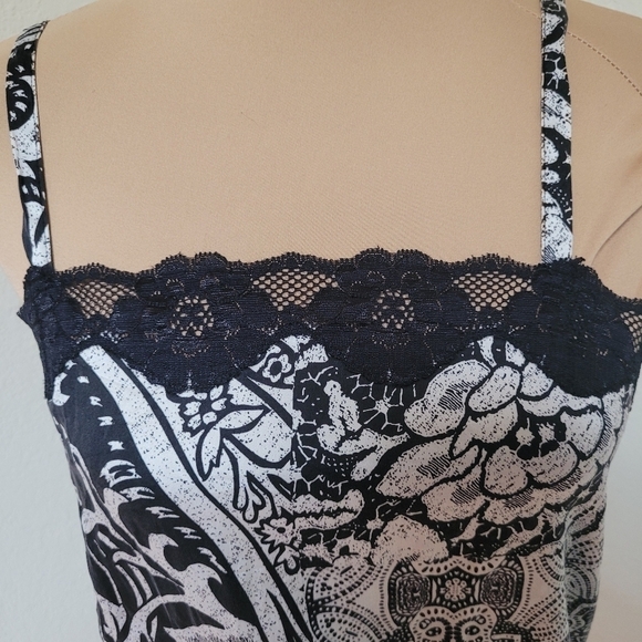 Chicos Black and White Silk Cami - Picture 3 of 5